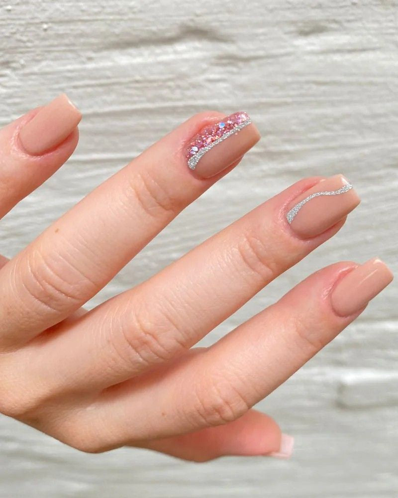 Nailart Sticker - Silber Glitzer