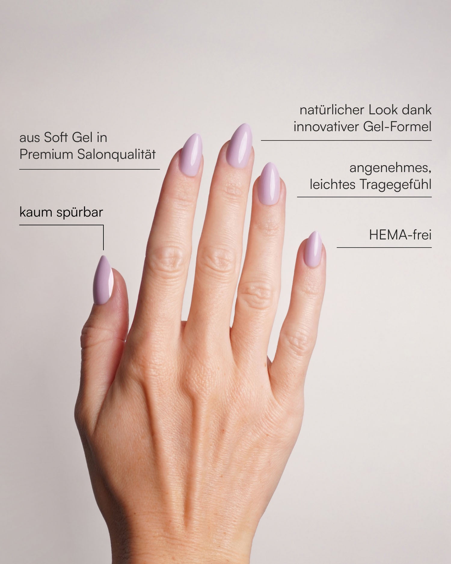 Lavender Mist Short Almond Soft Gel Press Ons