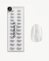 White Cateye Short Round Soft Gel Press Ons