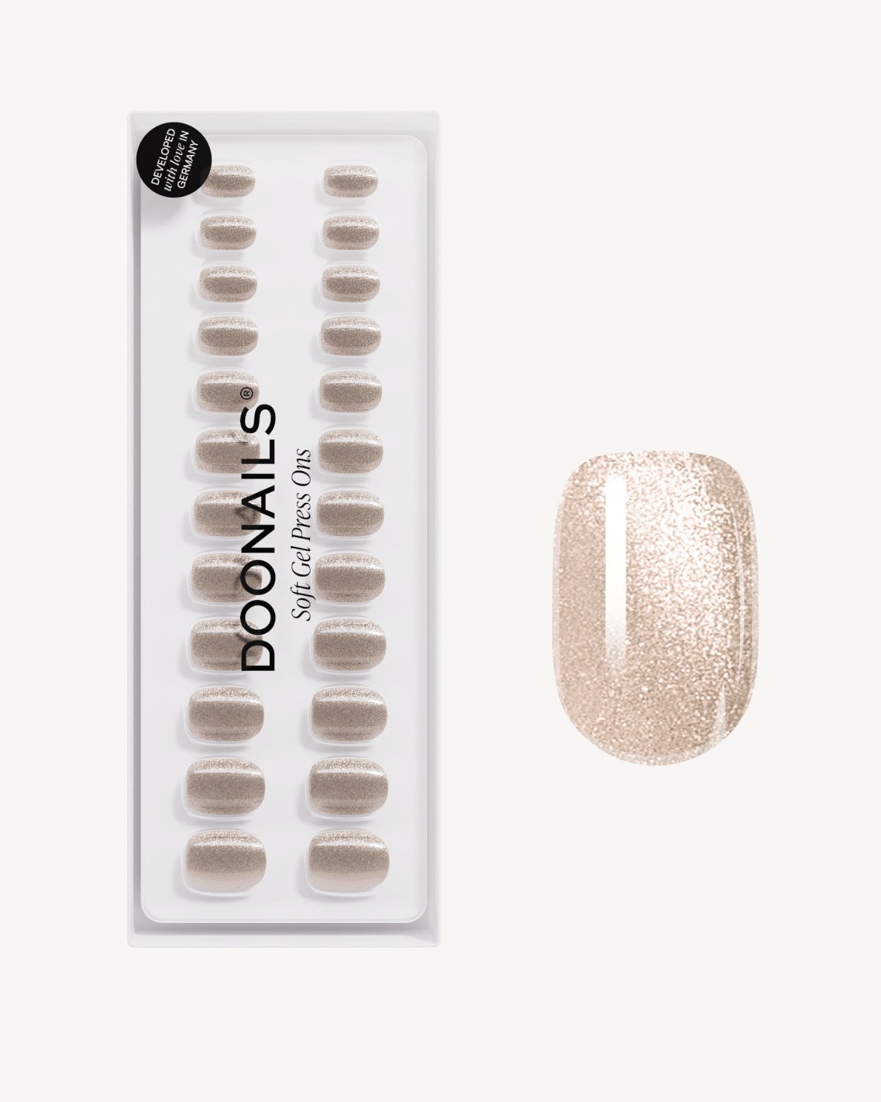 Champagne Cateye Extra Short Square Soft Gel Press Ons